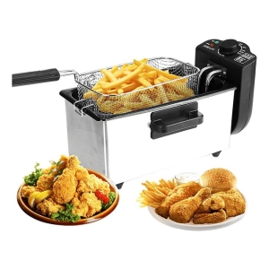 Freidora Eléctrica Papas Fritas Pollo Y Otros Color Plata 3l