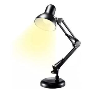 Lampara Escritorio Mesa Cowork Flexible 360° Negro Practica