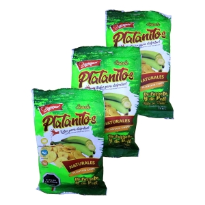 Plátano Frito Salado Natural Sin Gluten 75g Pack X3 Genymor